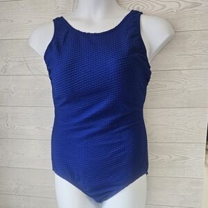 Aquamore Swimsuit Women's Size 12  Blue Textured One-Piece